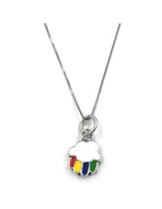 925 Sterling Silver Cloud with Rainbow Necklace