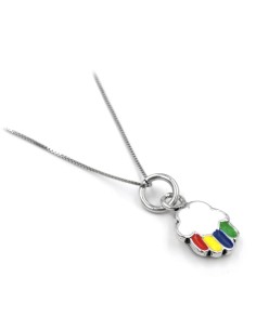 Collana con Ciondolo Nuvola Arcobaleno in Argento Smaltato 2
