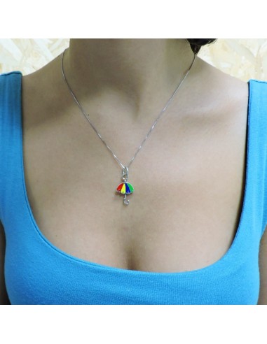 925 Sterling Silver Umbrella Necklace
