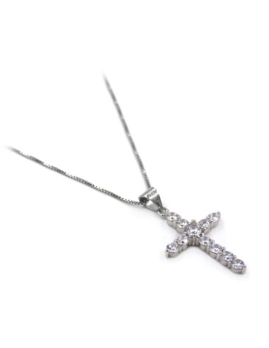 Collana in Argento con Croce Zirconata