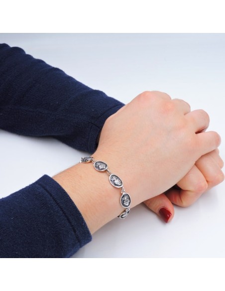 Bracciale Rosario Boules Grandi Argento 925 Rodiato 