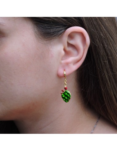 Prikly Pear Earrings Gold Plated and Enamelled...