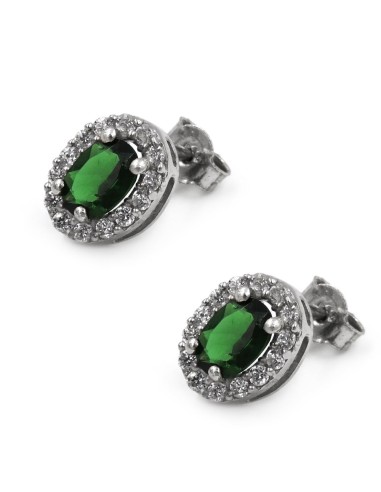Orecchini Fiore in Argento 925 Con Zirconi...