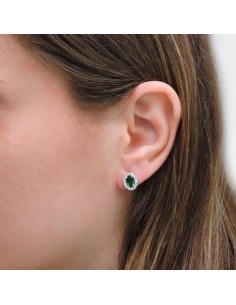 Sterling Silver Rose of France Oval Stud Earrings  2