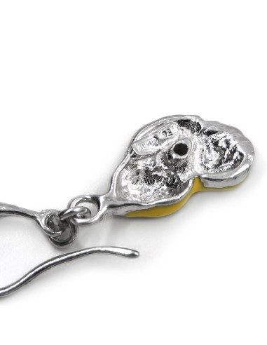 Lemon Earrings Enamelled 925 Sterling Silver 