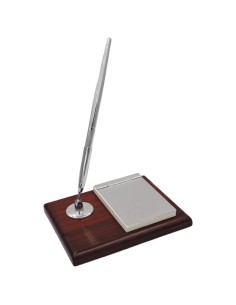 Set Scrivania Block Notes e Penna in Argento 925 e Legno...