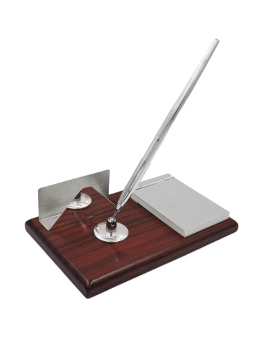 Stertling Silver Pen Block Notes and Business Card Holder Set 